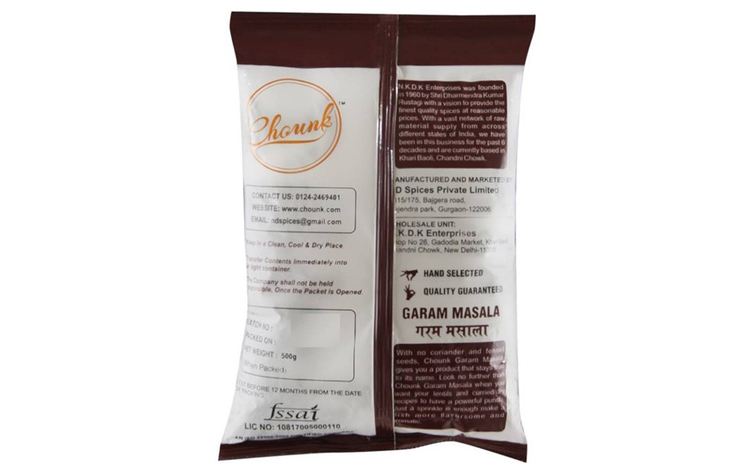 Chounk Garam Masala    Pack  500 grams